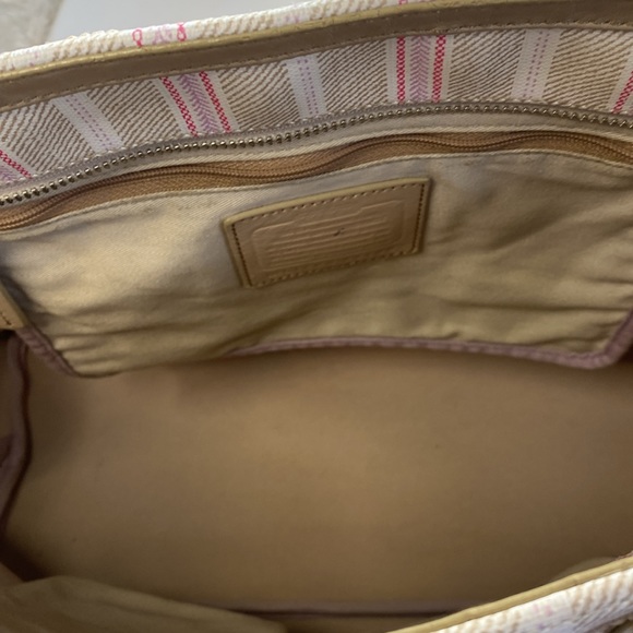 Coach Legacy Ticking Stripe Coated Canvas Weekend Tote - Picture 9 of 13